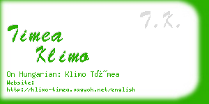 timea klimo business card